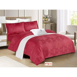 Lenjerie de pat Jacquard Lux, 4 piese, cearceaf cu elastic, cod FTX11