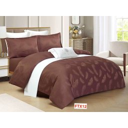 Lenjerie de pat Jacquard Lux, 4 piese, cearceaf cu elastic, cod FTX12