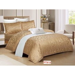 Lenjerie de pat Jacquard Lux, 4 piese, cearceaf cu elastic, cod FTX13