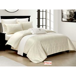 Lenjerie de pat Jacquard Lux, 4 piese, cearceaf cu elastic, cod FTX14