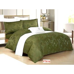 Lenjerie de pat Jacquard Lux, 4 piese, cearceaf cu elastic, cod FTX15