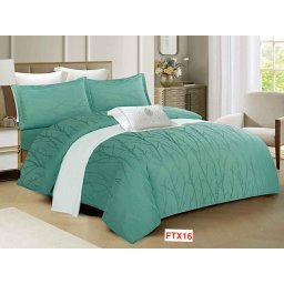 Lenjerie de pat Jacquard Lux, 4 piese, cearceaf cu elastic, cod FTX16