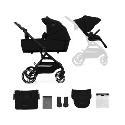 Cărucior de copii combinat 2 în 1 KINDERKRAFT SELECT YOXI Pure black
