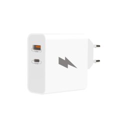 Adaptor de încărcare rapidă Winner Group 1xUSB-C + 1xUSB-A Power Delivery 45W alb
