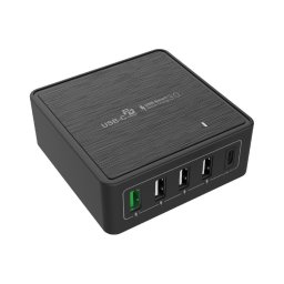 Adaptor de încărcare rapidă Winner Group 5xUSB-C Power Delivery 60W negru