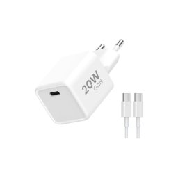 Adaptor de încărcare rapidă Winner Group 1xUSB-C PD 20W + cablu USB-C/USB-C 1m