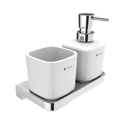 Dozator de săpun și suport de periuțe de dinți de perete NIMCO MA 2905831K-T-26 MAYA 320 mm