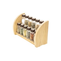 Set 12 sticle condimente cu suport din lemn, 30x18x12cm, Z-TOOLS / EXT9958