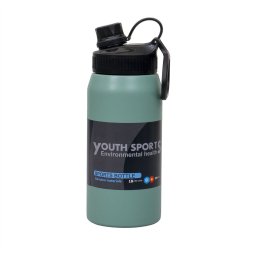 Termos YOUTH SPORTS, interior inox, capacitate 600ml, model sticla, verde / ZTS 8445