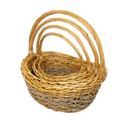 Set 4 cosuri de rachita ovale, bej lucios / ZTS 8002