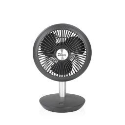Ventilator portabil reincarcabil, gri incarcare USB, putere 5W, diametru 18 cm, 4 viteze reglabil pe vertical / ZLN 4000
