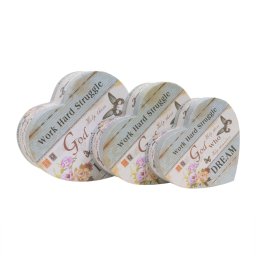 Set 3 cutii in forma de inima, cu model / CD4416_6