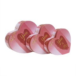 Set 3 cutii in forma de inima, cu model / CD4416_1