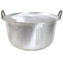 Ceaun tuci aluminiu alimentar, capacitate 70L, fund rotund, cu manere / EXT 10305