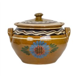 Oala din lut cu capac, diametru 23 cm, capacitate 6l / EXT 10266