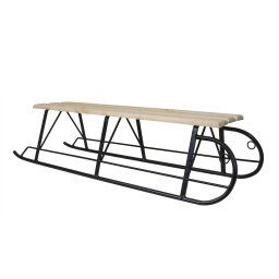 Sanie dubla din metal si lemn, 117x37.5x29cm / 5359
