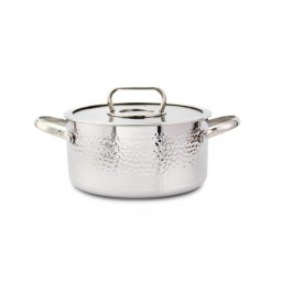 Oala din otel inoxidabil cu capac de sticla, capacitate 4.5L, diametru 24cm ZILAN / ZLN 1320