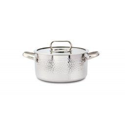 Oala din otel inoxidabil cu capac de sticla, capacitate 2.5L, diametru 20cm ZILAN / ZLN 1313