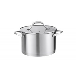 Oala din inox cu capac de sticla, capacitate 3L, diametru 20cm ZILAN / ZLN 1351