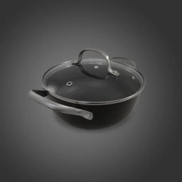 Cratita din fonta tip fagure cu capac de sticla OTI, diametru 20cm, capacitate 2l 181653 / OTI 0014