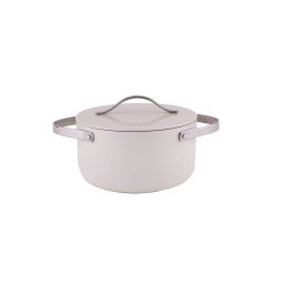 Oala cu capac ZILAN, interior din ceramica, diametru 24cm, capacitate 4l, crem / ZLN 0873