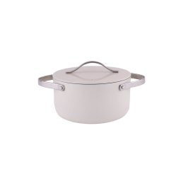 Oala cu capac ZILAN, interior din ceramica, diametru 20cm, capacitate 2l, crem / ZLN 0866