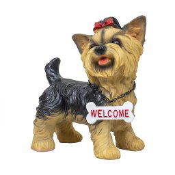 Decoratiune pentru gradina, din rasina, model catel, inaltime 24cm / ZTS 8009