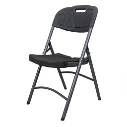 Scaun pliant din plastic pentru terasa, negru / ZTS 8192B