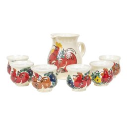 Set pentru vin din ceramica, 6 cesti 200ml + ulcior 1L / EXT 6630_2