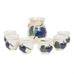 Set pentru vin din ceramica, 6 cesti 200ml + ulcior 1L / EXT 6630