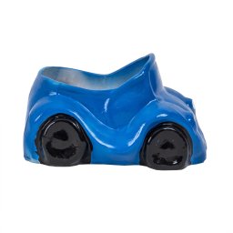 Decoratiune pentru gradina, din ceramica, masinuta cu suport pentru flori, lungime 26cm / EXT 10203_albastru