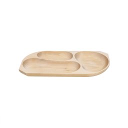 Platou din lemn de fag cu 3 compartimente, 44x23x2.5cm / EXT 6176