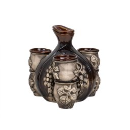 Set 6 pahare cu sticla in forma de caracatita din ceramica, 7009 / EXT 10235