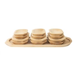 Set 13 platouri din lemn de fag pentru servire, 55x22x2.5cm / EXT 7233
