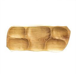 Tava din lemn de arin cu 5 compartimente, 63x28cm / 4817