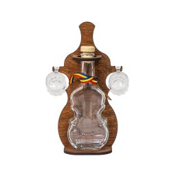 Suport sticla in forma de vioara, plus doua pahare Shot / EXT 101001