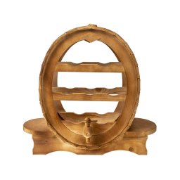 Suport 7 sticle de vin, cu canea, din lemn de brad, inaltime 50cm / EXT 6095