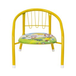 Scaun metalic pentru copii, dimensiuni 35x35x34cm culoare galben / 1717_galben