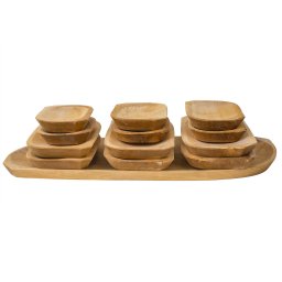 Set 13 platouri din lemn de arin pentru servire, 60x24x2.5cm / 1463