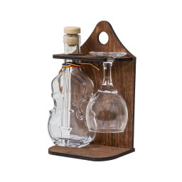 Suport sticla in forma de vioara, plus un pahar / EXT 7129