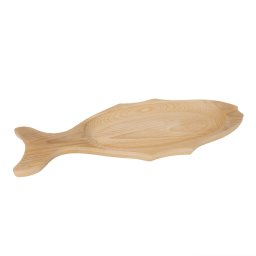 Platou pentru servire, din lemn de fag, in forma de peste, 50x19.5cm / EXT 7214