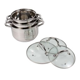 Set 3 cratite cu capace inox, 1.5L / 2L / 3L / ZLN 4083