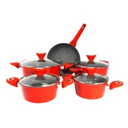 Set oale 9 piese, material aluminiu, interior granit, compatibil inductie / ZLN 3260