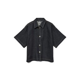 VERO MODA Cămaşă Vmtessa Ss Loose Denim 10331219 BS000042 dark blue denim