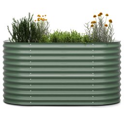 Blumfeldt High Grow, ghiveci înalt, 160 x 80 x 80 cm, din tablă ondulată, ușor de asamblat, rezistent la rugină și îngheț (GDMB4-Bl-HG-160-DM)