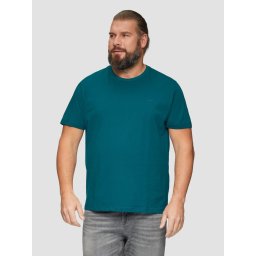 s.Oliver Big Sizes Tricou barbati big sizes cu decolteu la baza gatului, Regular fit, din bumbac, Verde (SELECTATI MARIMEA: 2XL)