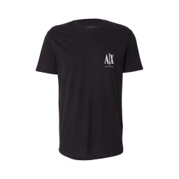 ARMANI EXCHANGE Tricou negru / alb