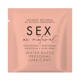Bijoux Indiscrets Sex Au Naturel Hyaluronic + Panthenol + Bioecolia + Aloe Vera Water-Based Personal Lubricant Sachette 2ml