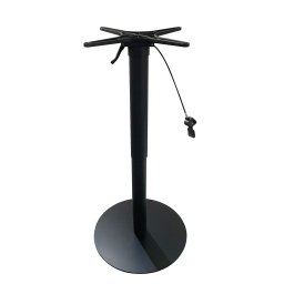 Picior central rabatabil model LUGUS, H=645-1040 mm, baza rotunda FI500 mm, finisaj negru