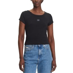 CALVIN KLEIN T-Shirt A- Woven Label 2X2 Rib Baby LV047C200G UB1 black